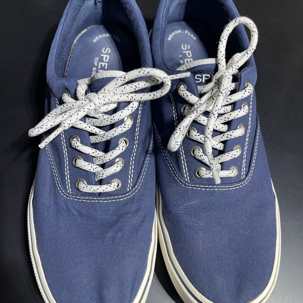 Sperry Men's Navy Sneakers with White Laces